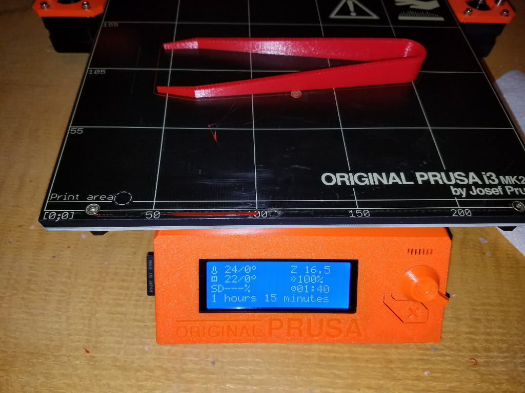 Picture of Tweezer on my Prusa i3 MK2S