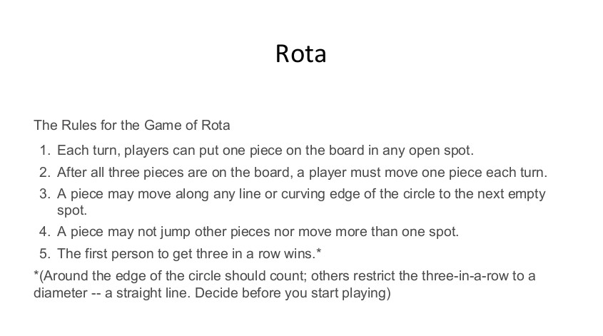 Rota Instructions